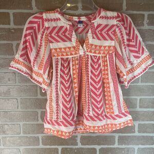 Old Navy Woman Size Small short-sleeve  Blouse Multicolor , Casual. Modern.